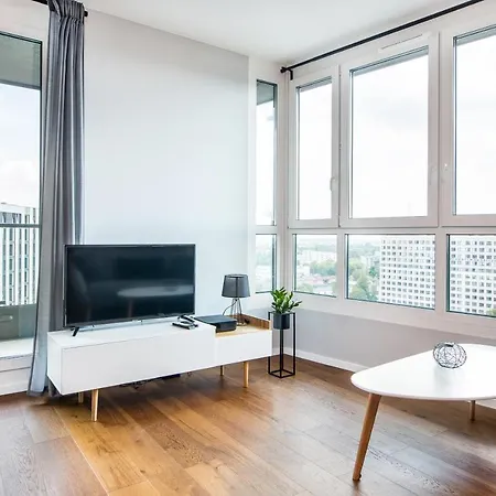 Apartament Inpoint Mogilska Tower View Near Tauron Arena Self Check-in